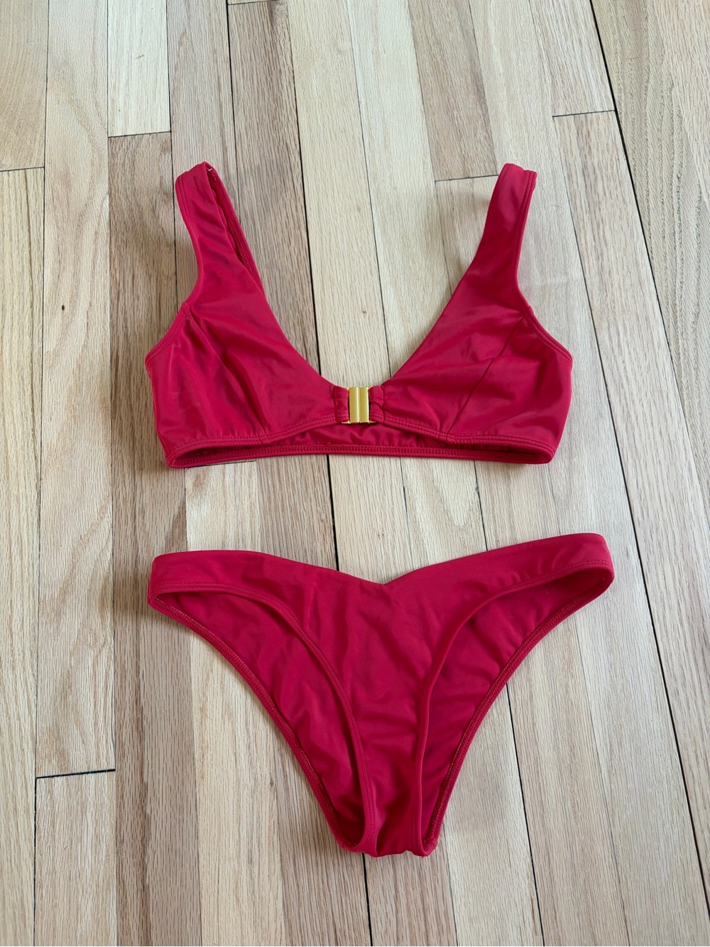 Kendall & Kylie Crimson Bikini with Gold Front Clasp